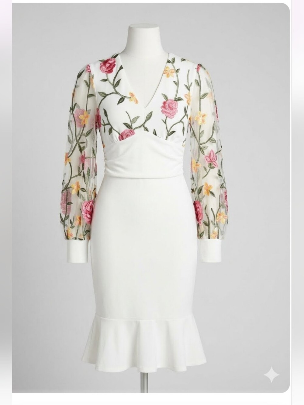 NWT JJ's House "Nydee" Floral Embroidered Lace Midi Dress - Size M